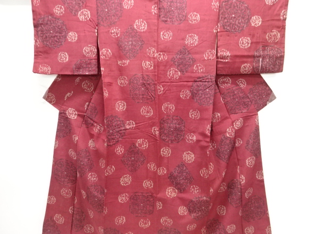 JAPANESE KIMONO / ANTIQUE KIMONO / TAISHO ROMAN STYLE / WOVEN FLOWER CREST